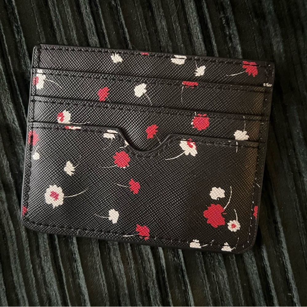 Black Floral Card Holder